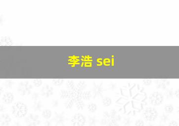 李浩 sei